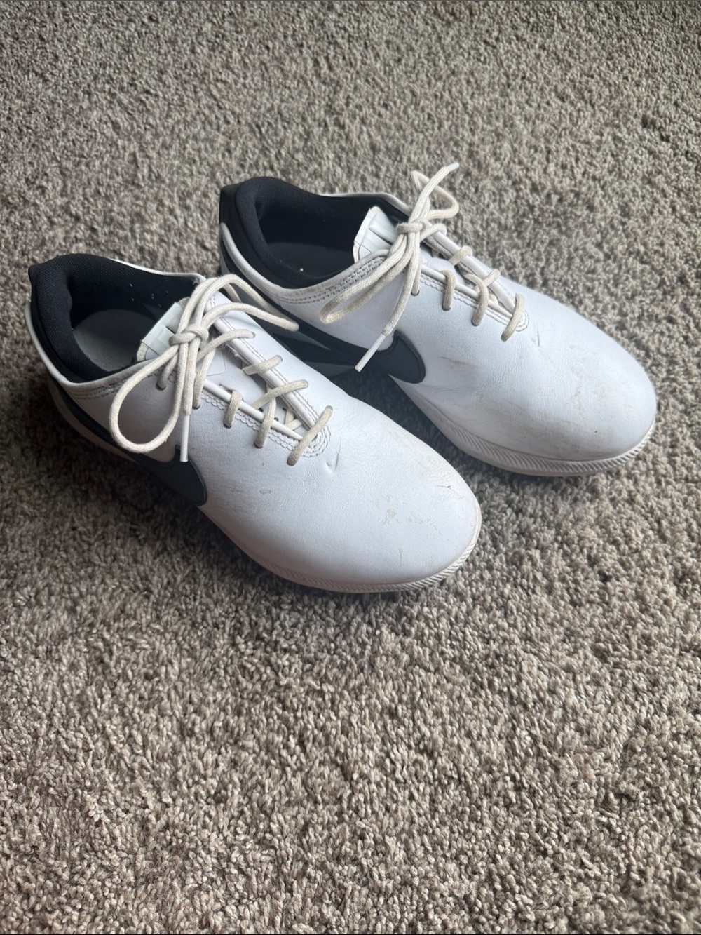 Nike Youth White and Black Athletic Golf Shoes